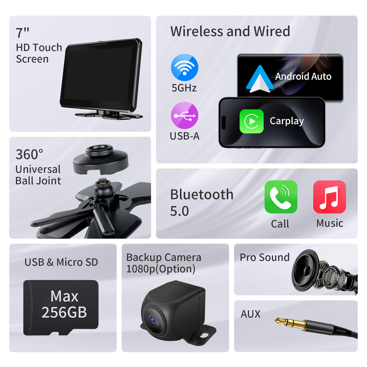 7" Touchscreen Car Play Display