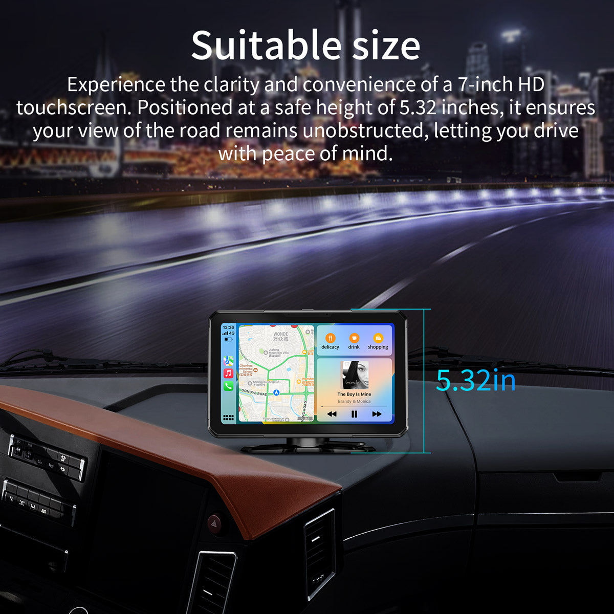 7" Touchscreen Car Play Display