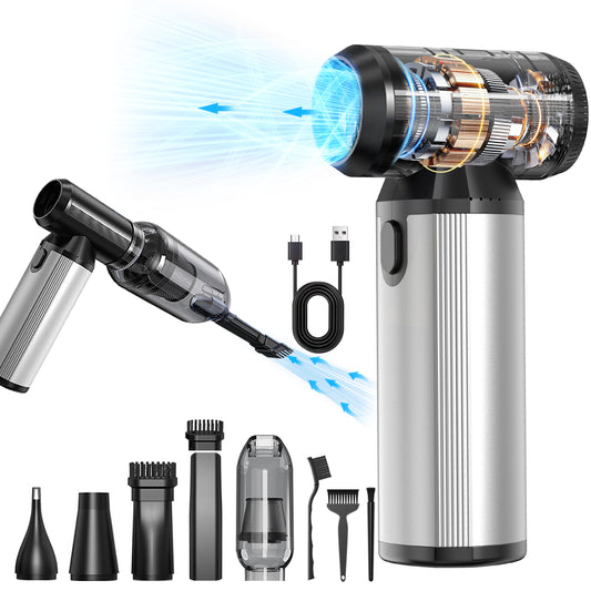 Compressed Air Duster, 2-in-1 Electric Air Duster & Vacuum-Rechargeable with High-Power Brushless Motor