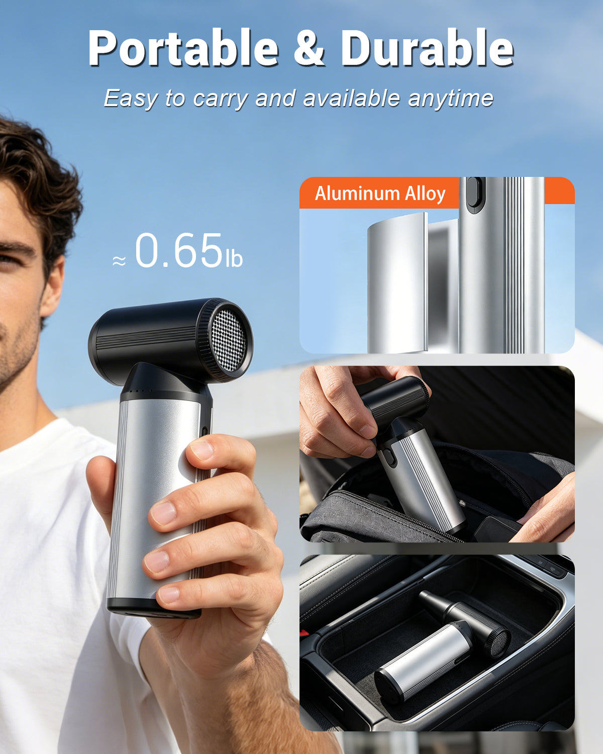 Compressed Air Duster, 2-in-1 Electric Air Duster & Vacuum-Rechargeable with High-Power Brushless Motor